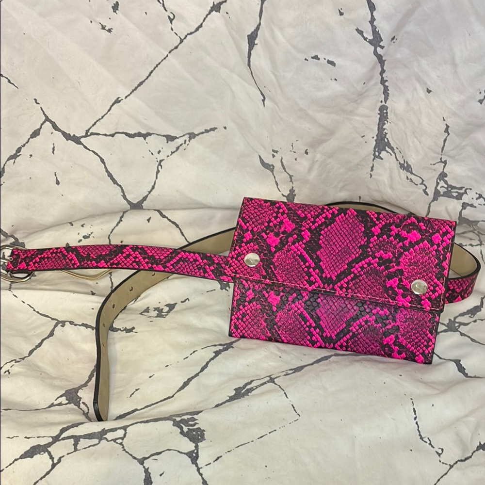 Pink Snake Print Women's Fannie Pack